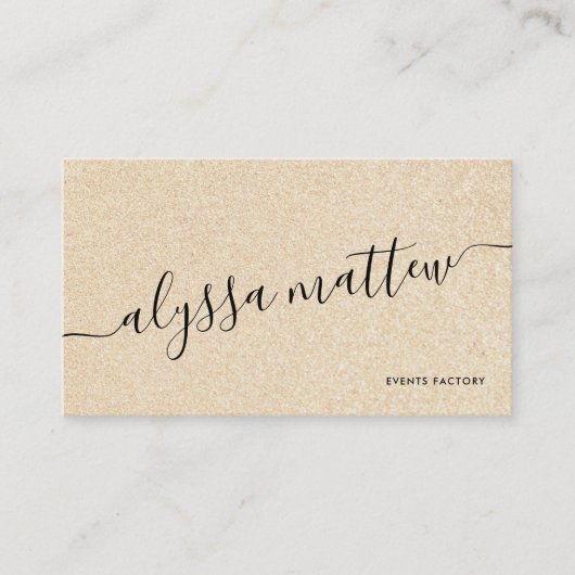 パーソナライズされた金ゴールドグリッター光沢トレンディーモダン 名刺 (正面)
