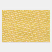 パーソナライズされた金ゴールドグリッター名 ラッピングペーパーシート (正面3)