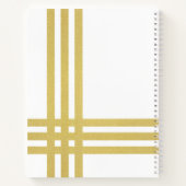 パーソナライズされた金ゴールドグリッター白黒氷スケートで滑る ノートブック (裏面)