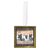 パーソナライズされた金ゴールドグリッター キューブオーナメント (正面)