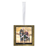 パーソナライズされた金ゴールドグリッター キューブオーナメント (右)