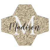 パーソナライズされた金ゴールドグリッター サッカーボール (フラット)