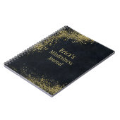 パーソナライズされた金ゴールドグリッター ノートブック (左側)