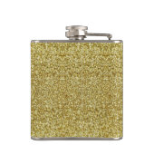 パーソナライズされた金ゴールドグリッター フラスク (裏面)