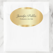 パーソナライズされた金ゴールドスエレガントクリプトGlamorテンプレート 楕円形シール (バッグ)