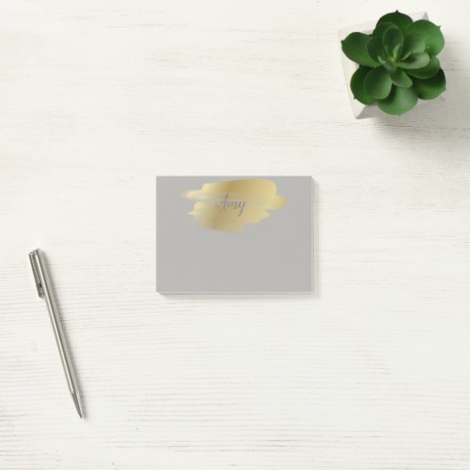 パーソナライズされた金ゴールドスマッジPost it Notes ポストイット (オフィス)