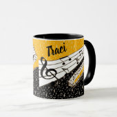 パーソナライズされた金ゴールドテーマ マグカップ (正面右)