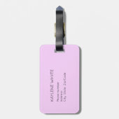 パーソナライズされた金ゴールドトリムピンクストライプの荷物札 ラゲッジタグ (裏面縦)