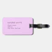 パーソナライズされた金ゴールドトリムピンクストライプの荷物札 ラゲッジタグ (裏面横)