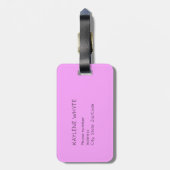 パーソナライズされた金ゴールドトリムピンクストライプの荷物札 ラゲッジタグ (裏面縦)