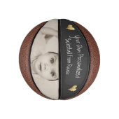 パーソナライズされた金ゴールドハートの詳細 ミニバスケットボール (縦)