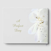 パーソナライズされた金ゴールドハートパール結婚ズ ゲストブック (裏面)