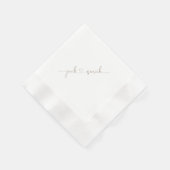 パーソナライズされた金ゴールドハート結婚名 縁ありカクテルナプキン (角)