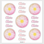 パーソナライズされた金ゴールドピンク抽象芸術フラワービニル シール (シート)