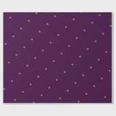 パーソナライズされた金ゴールドフェイクモノグラムイニシャル紫 ラッピングペーパー (フラット)