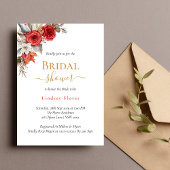 パーソナライズされた金ゴールドブライダルシャワーフローラバラ 招待状