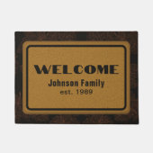 パーソナライズされた金ゴールドブラウン葉秋 ドアマット (正面)