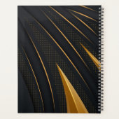 パーソナライズされた金ゴールドブラックドットパターンアポイントメント プランナー手帳 (裏面)