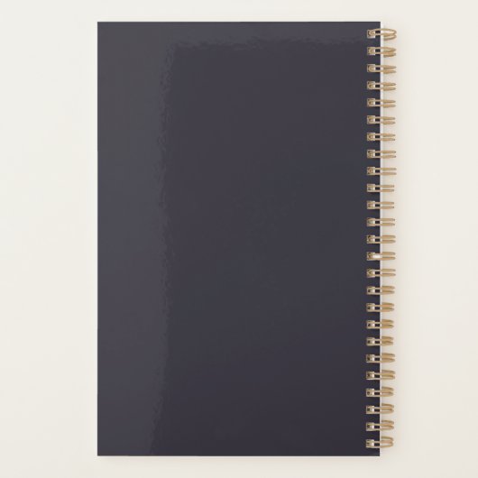 パーソナライズされた金ゴールドブルーエレガントフローラモノグラムC プランナー手帳 (裏面)