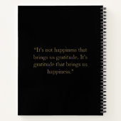 パーソナライズされた金ゴールドプリント謝恩ジャーナル ノートブック (裏面)