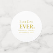 パーソナライズされた金ゴールドホワ最高のイトデイエバ結婚ス コンフェッティ (スモール正面)