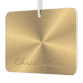 パーソナライズされた金ゴールドメタリック放射状テクスチャ カーエアーフレッシュナー (左)