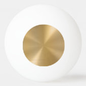 パーソナライズされた金ゴールドメタリック放射状テクスチャ 卓球ボール (裏面)