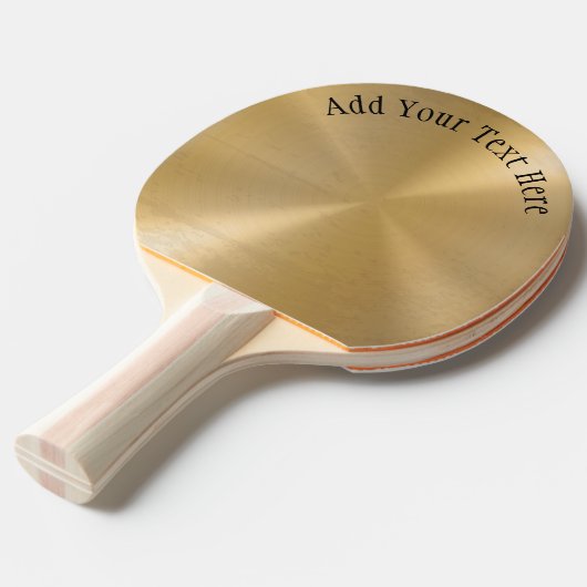 パーソナライズされた金ゴールドメタリック放射状テクスチャ 卓球ラケット (正面アングル)