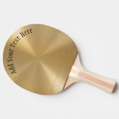 パーソナライズされた金ゴールドメタリック放射状テクスチャ 卓球ラケット (横)