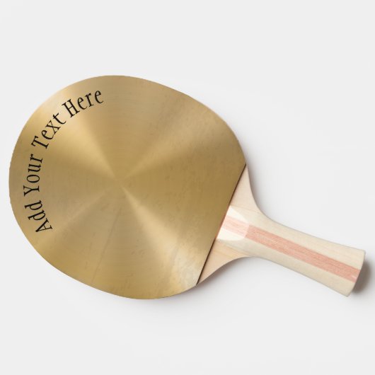 パーソナライズされた金ゴールドメタリック放射状テクスチャ 卓球ラケット (横)