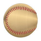 パーソナライズされた金ゴールドメタリック放射状テクスチャ 野球ボール (正面左)