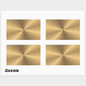 パーソナライズされた金ゴールドメタリック放射状テクスチャ 長方形シール (シート)