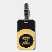 パーソナライズされた金ゴールドモノグラムのレターM荷物タグ ラゲッジタグ (正面縦)