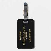 パーソナライズされた金ゴールドモノグラムのレターP荷物タグ ラゲッジタグ (裏面縦)