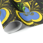 パーソナライズされた金ゴールドラッカッコいいピング紙ブルーデザイン ラッピングペーパー (ロールコーナー)