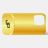 パーソナライズされた金ゴールドルッエレガントクモダンモノグラム Case-Mate iPhoneケース (裏面 (横))