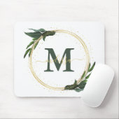 パーソナライズされた金ゴールド付き緑の画像 マウスパッド (マウス)