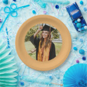 パーソナライズされた金ゴールド卒業写真 ペーパープレート (パーティー)