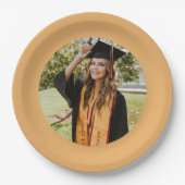 パーソナライズされた金ゴールド卒業写真 ペーパープレート (正面)