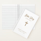 パーソナライズされた金ゴールド台本の書道バイブル勉強 ノートブック (内側)