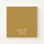 パーソナライズされた金ゴールド名Sketchbook ノートブック (裏面)