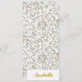 パーソナライズされた金ゴールド大理石ブックマーク (正面/裏面)