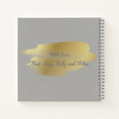 パーソナライズされた金ゴールド汚れレシピ手帳 ノートブック (裏面)