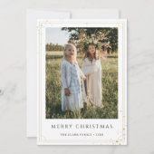 パーソナライズされた金ゴールド炎メリークリスマスフォトカード シーズンカード (正面)