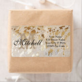 パーソナライズされた金ゴールド牛革住所 シール (インサイチュ)