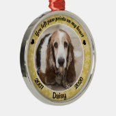 パーソナライズされた金ゴールド犬メモリアル メタルオーナメント (右)