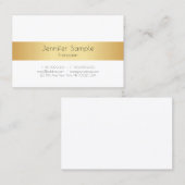 パーソナライズされた金ゴールド白エレガントモダンテンプレート 名刺 (正面/裏面)