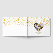 パーソナライズされた金ゴールド紙吹雪 ゲストブック (全面)