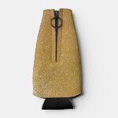 パーソナライズされた金ゴールド結婚グリッタークールボトル ボトルクーラー (裏面)