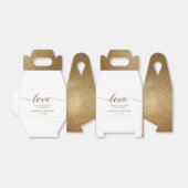 パーソナライズされた金ゴールド結婚グリッター愛ありがとう フェイバーボックス (折り畳みなし)